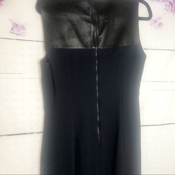 Burberry | Fitted Dress with Leather Yoke - Picture 5 of 8